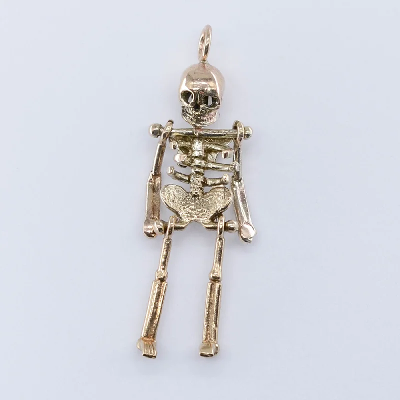 adjustable silver cuff bracelet 10k Skeleton Charm