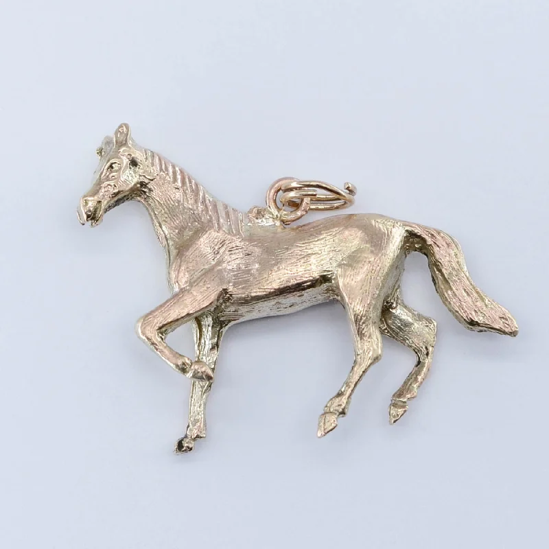 modern geometric drop earrings 10k Horse Charm