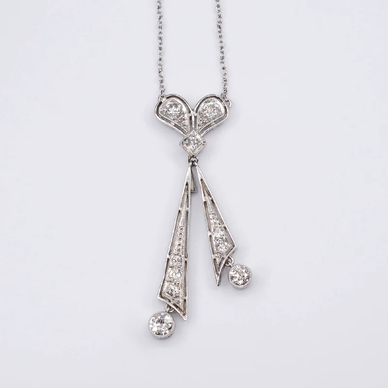 tiny diamond cross necklace Diamond Bow Necklace | 0.52ctw | 14.5" |