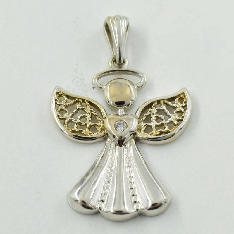 simple crystal earrings Diamond Angel Pendant | 0.01ct |