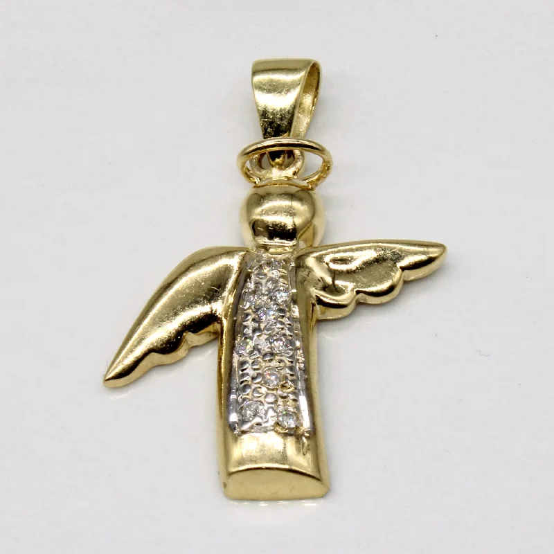 celestial constellation necklace silver Diamond Angel Pendant | 0.07ctw |