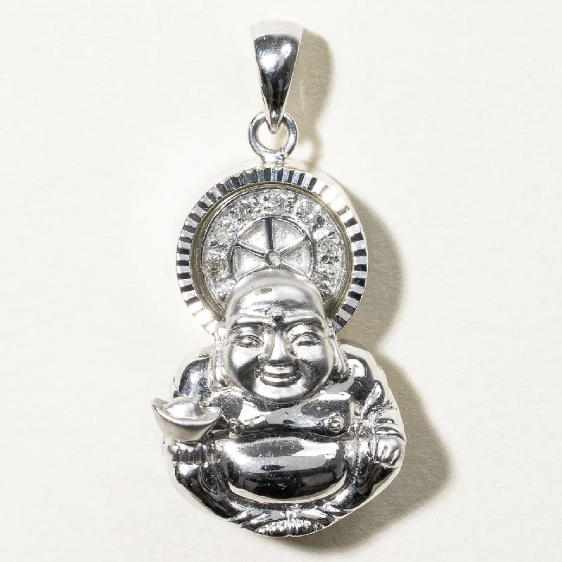 diamond halo engagement ring Diamond Buddha Spinning Pendant | 0.03ctw |