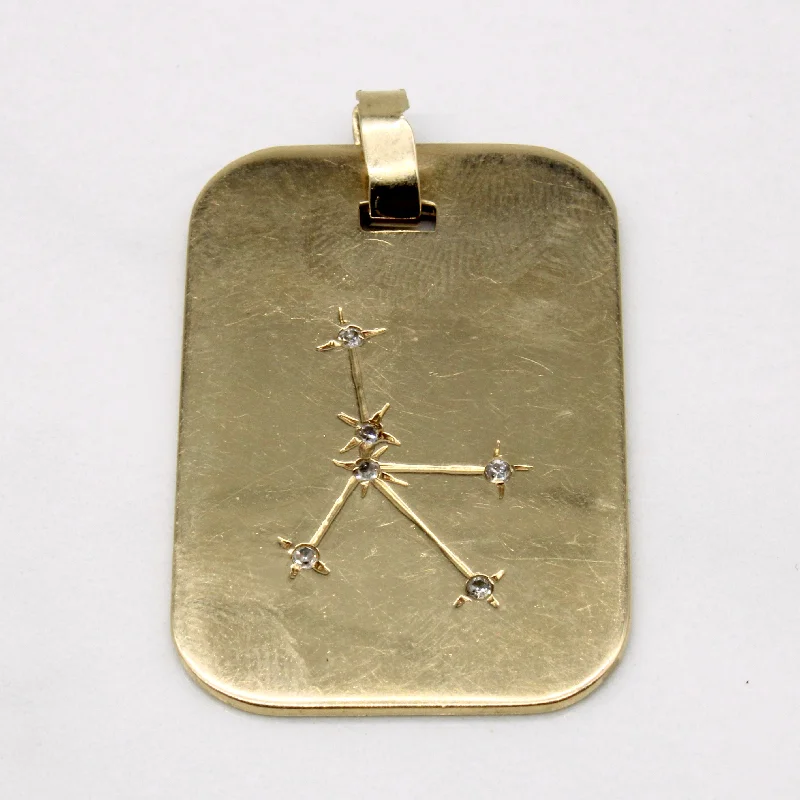 personalized gold bar necklace Diamond Cancer Zodiac Dog Tag | 0.06ctw |