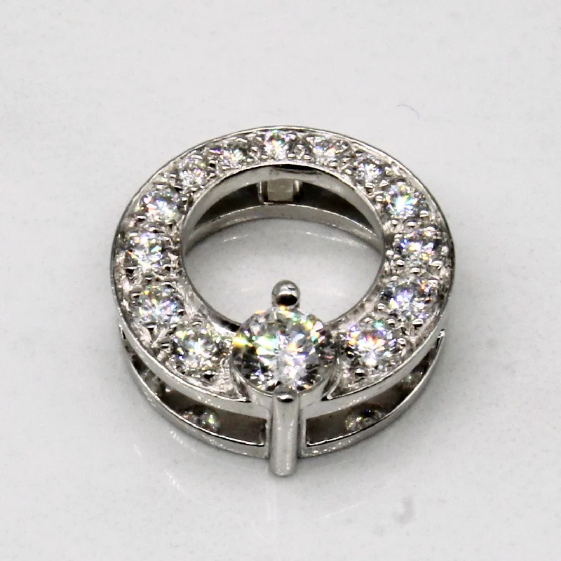 thin gold wire earrings Diamond Circle Pendant | 0.85ctw |