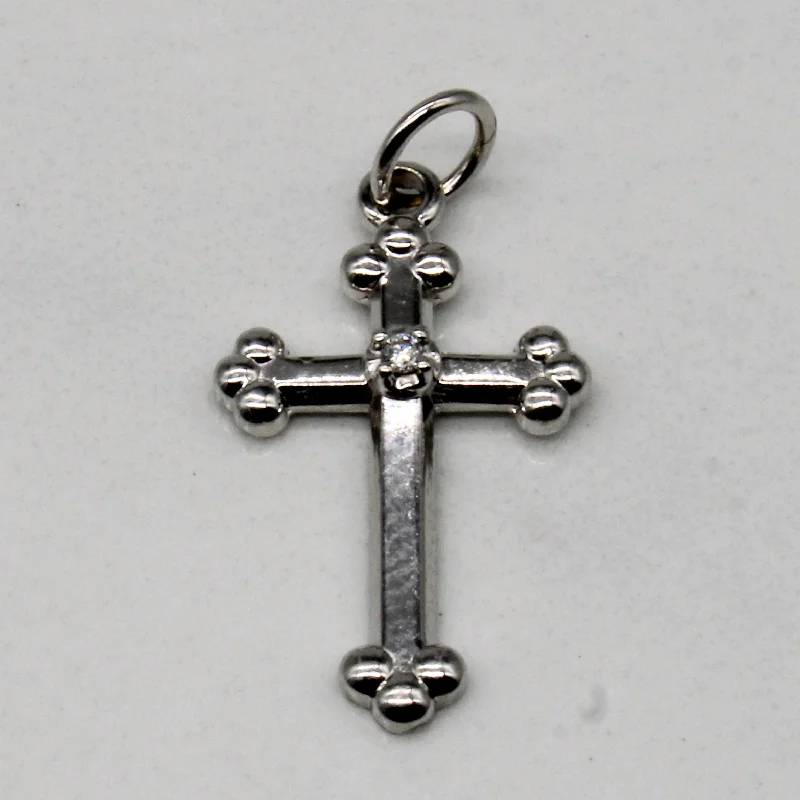 handmade leather ring Diamond Cross Pendant | 0.01ct |