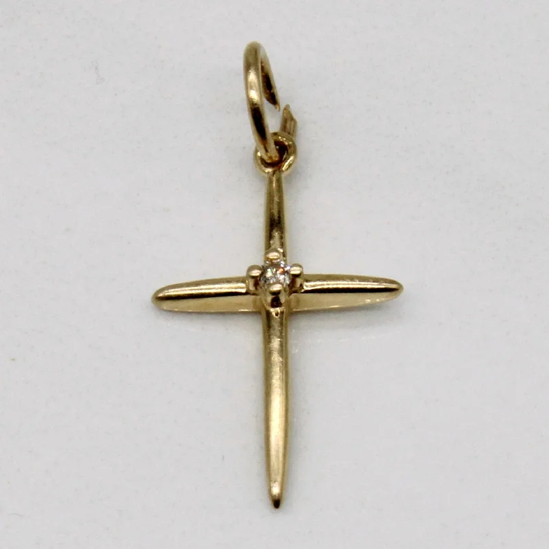 Diamond Cross 14k Pendant | 0.01ct |