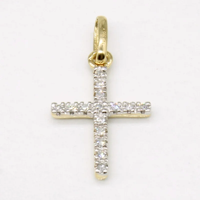 sterling silver infinity bracelet Diamond Cross Pendant | 0.03ctw |