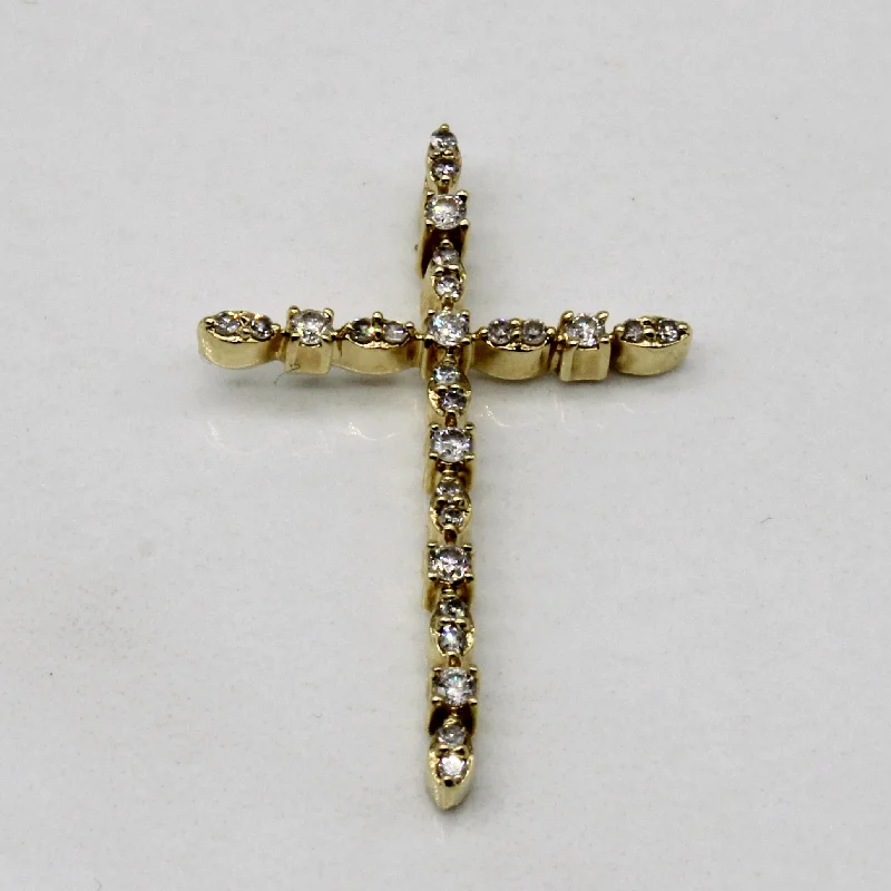 handmade antique silver bangle Diamond Cross Pendant | 0.13ctw |