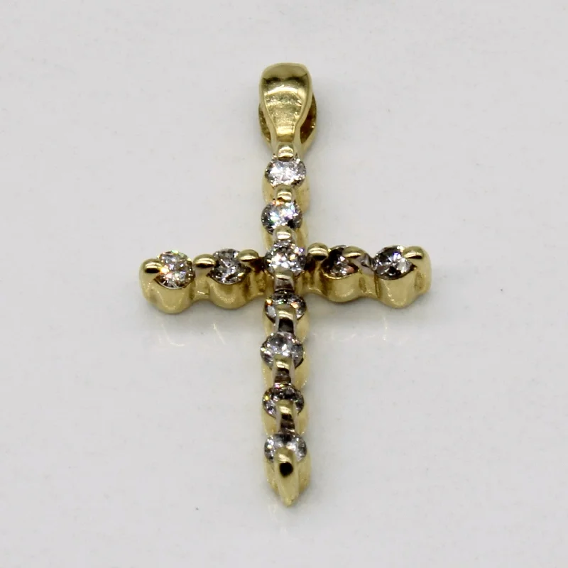 minimalist horseshoe necklace gold Diamond Cross Pendant | 0.22ctw |