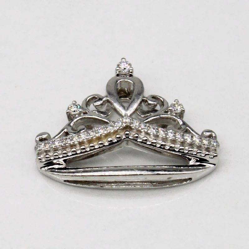 vintage-inspired pearl brooch Diamond Crown Pendant | 0.10ctw |