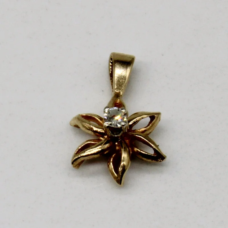 natural amethyst necklace Diamond Flower Pendant | 0.03ct |