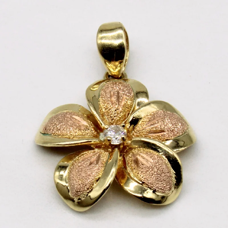 sapphire princess cut ring Diamond Flower Pendant | 0.09ct |