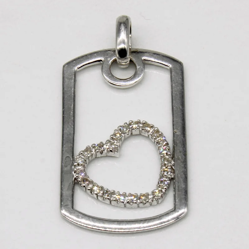 black opal engagement ring Diamond Framed Heart Pendant | 0.11ctw |