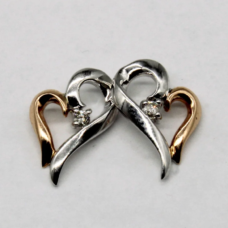 antique silver charm bracelet Diamond Heart Earrings | 0.06ctw |