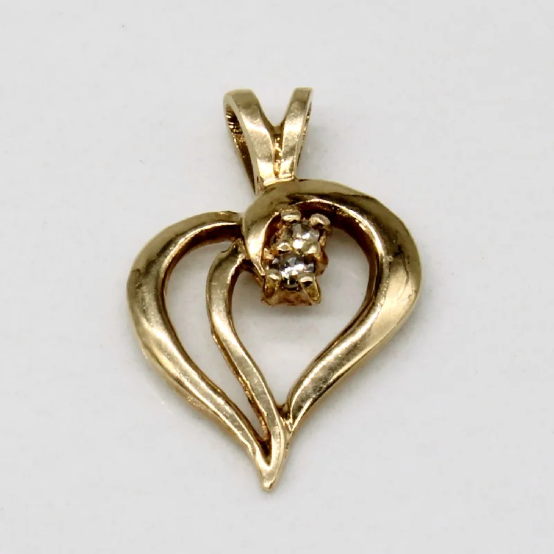 yellow sapphire engagement ring Diamond Heart Shaped Pendant | 0.02ctw |