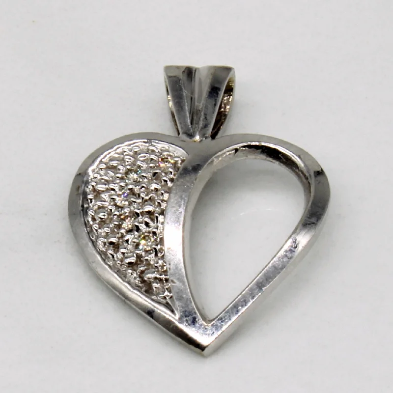 chunky silver hoop earrings Diamond Heart Pendant | 0.03ctw |