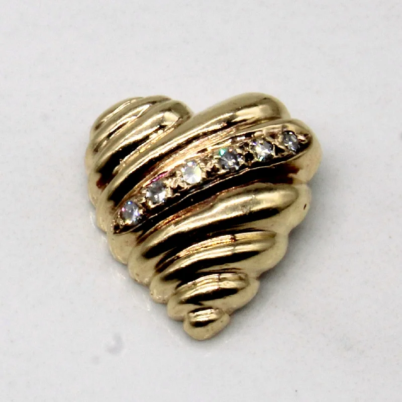 classic wedding set with diamonds Diamond Heart Pendant | 0.06ctw |
