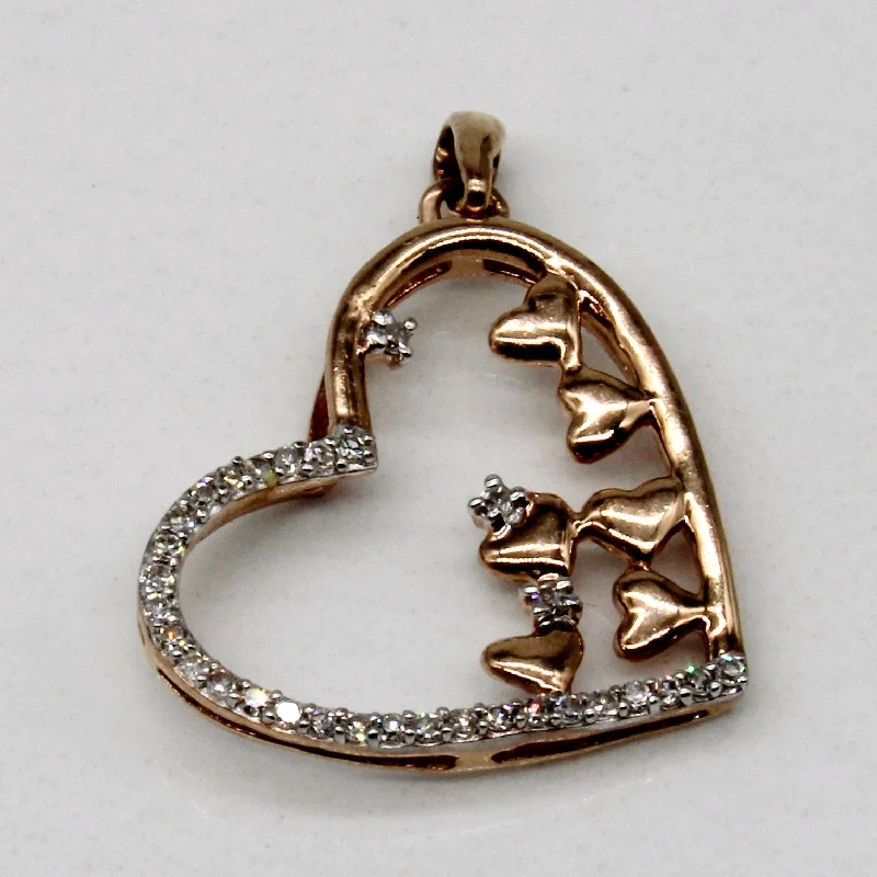 minimalist gold crescent moon necklace Diamond Heart Pendant | 0.08ctw |