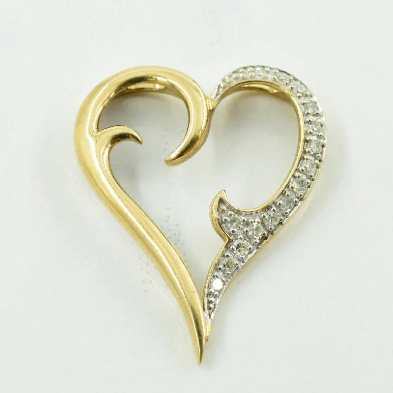 vintage platinum wedding band Diamond Heart Pendant | 0.09ctw |