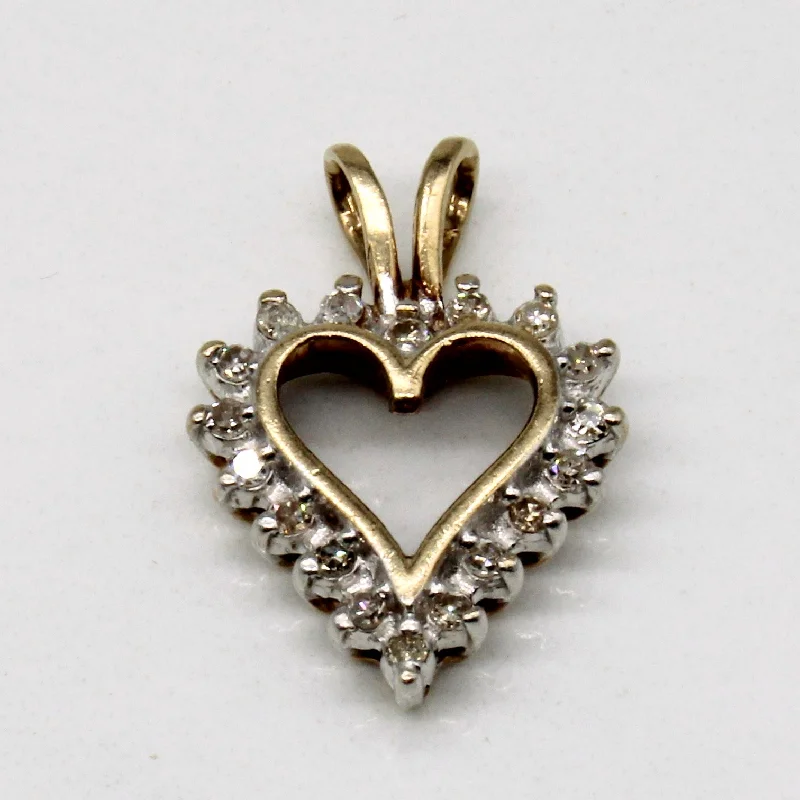minimalist silver stacking bangles Diamond Heart Pendant | 0.11ctw |