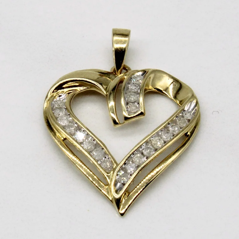 men’s silver wedding band Diamond Heart Pendant | 0.21ctw |