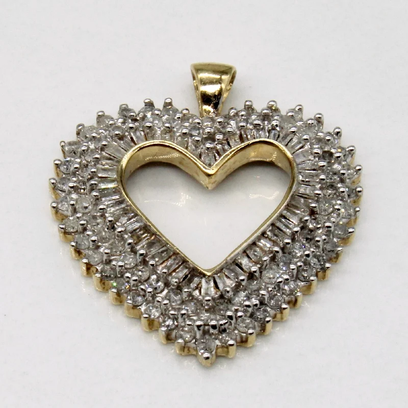 vintage-style diamond halo ring Diamond Heart Pendant | 1.00ctw |