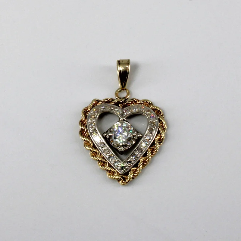 crystal drop earrings elegant Diamond Heart Pendant | 1.10ctw |