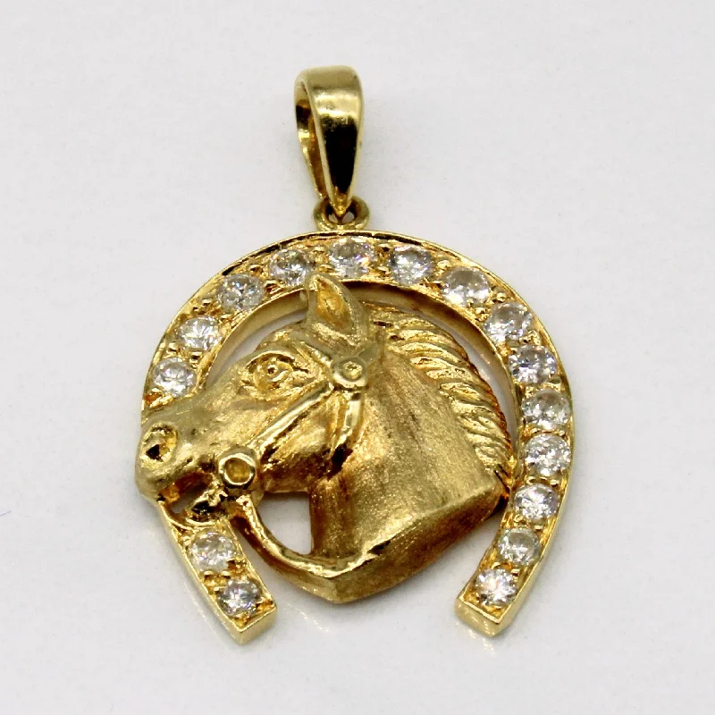 adjustable braided rope ring Diamond Horse Pendant | 0.50ctw |