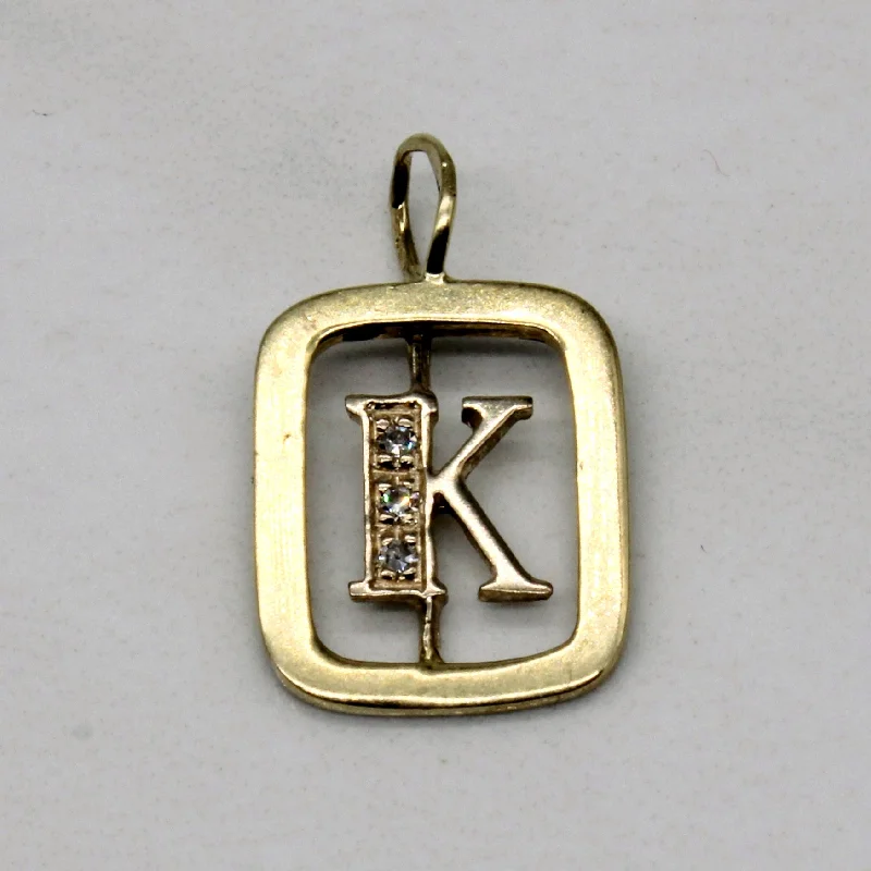 unique emerald green ring Diamond 'K' Initial Pendant | 0.02ctw |