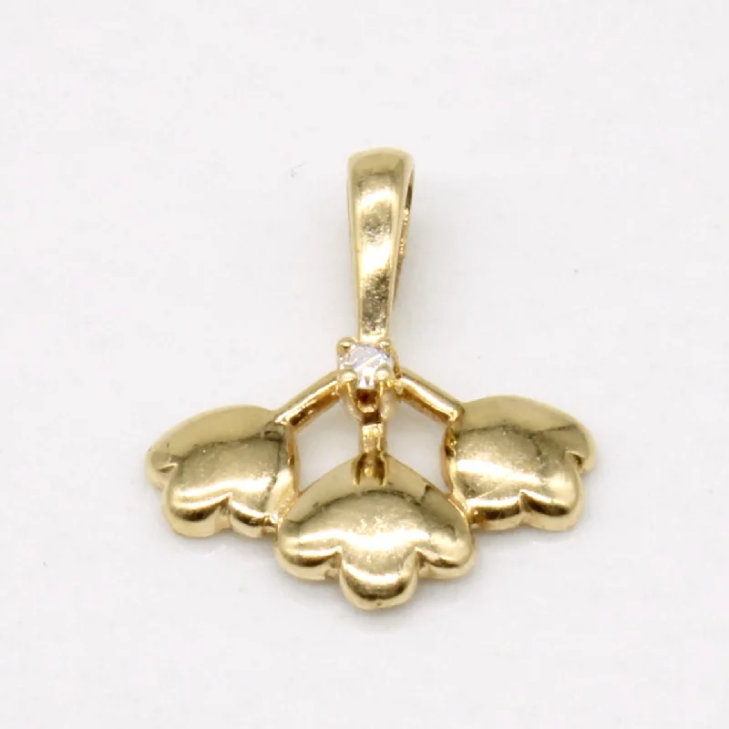 silver anklet with charms Diamond Leaf Pendant | 0.01ct |