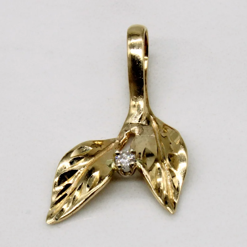 Diamond Leaf Pendant | 0.03ct |