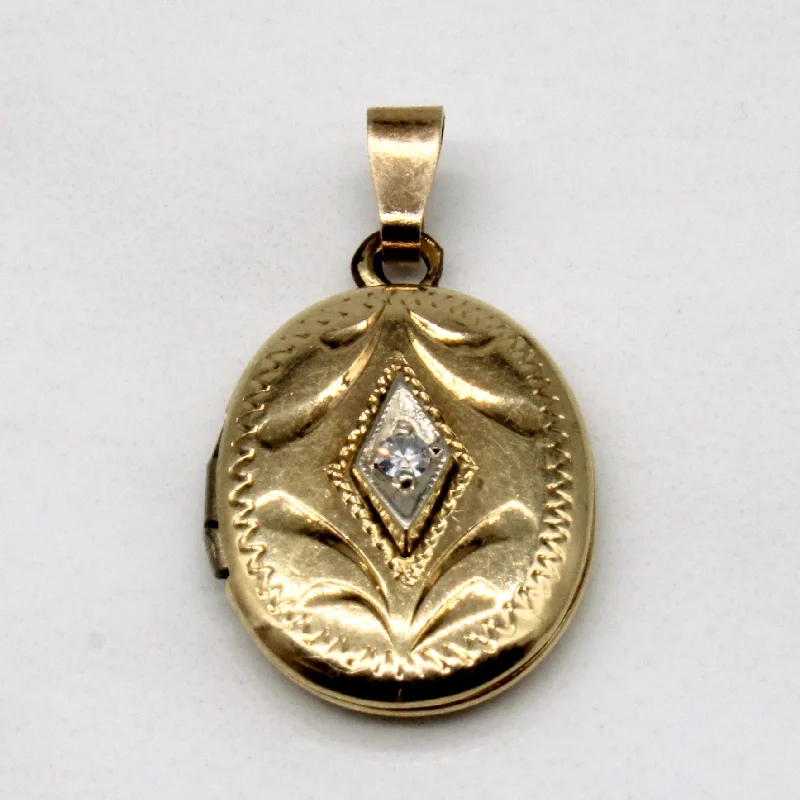 personalized couples necklace gold Diamond Locket | 0.02ct |