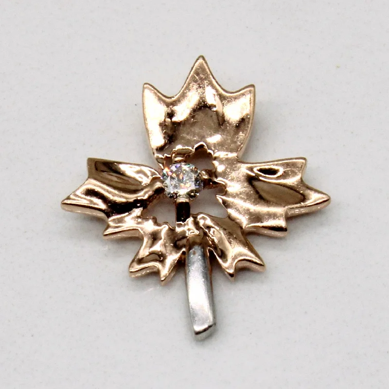 Diamond Maple Leaf Pendant | 0.05ct |