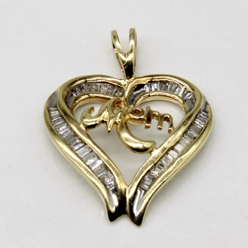 freshwater pearl drop earrings Diamond 'Mom' Heart Pendant | 0.40ctw |