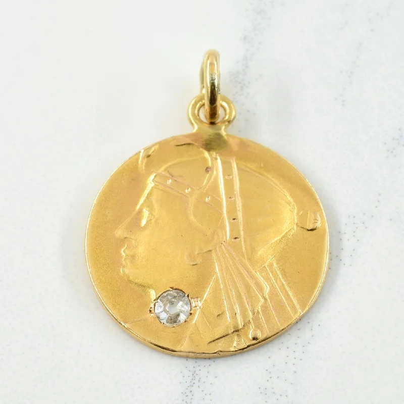dainty gemstone chain bracelet Vintage Diamond Pendant | 0.04ct |