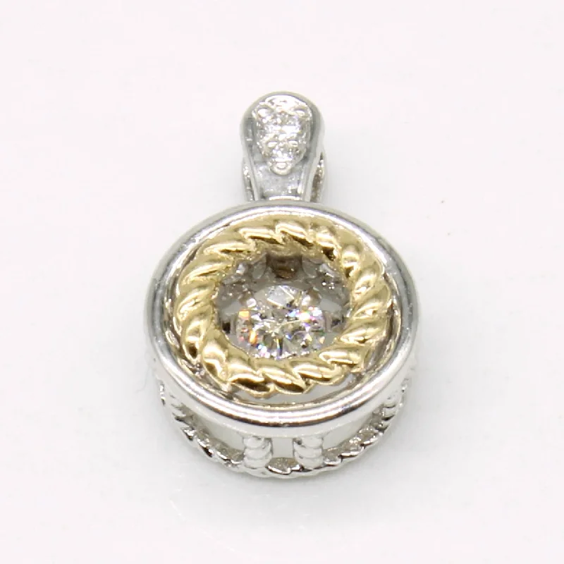 gold plated Cuban link chain Diamond 10k Pendant | 0.09ct |