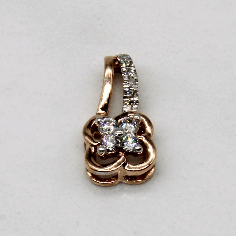 gold-plated chain necklace with charms Diamond Pendant | 0.10ctw |