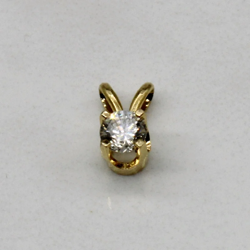 large vintage statement necklace Solitaire Diamond Pendant | 0.17ct |
