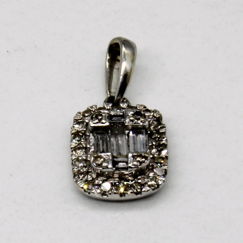 gold-plated figaro chain Diamond Pendant | 0.23ctw |