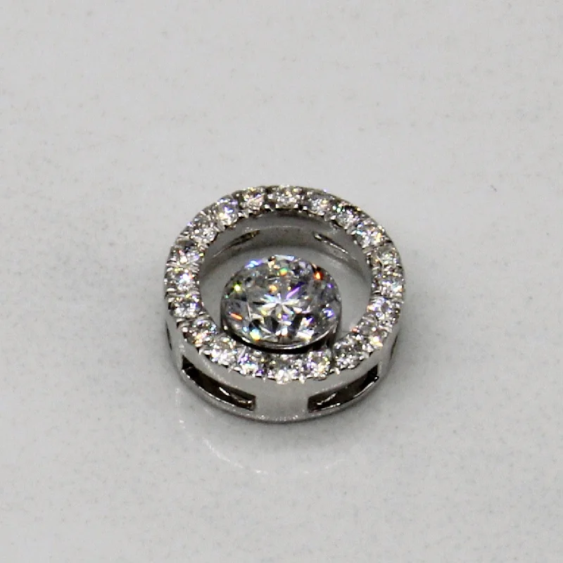 vintage floral engagement ring Halo Set Diamond Pendant | 0.32ctw |