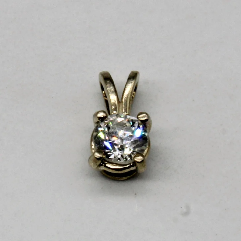 modern geometric silver ring Solitaire Diamond Pendant | 0.45ct |