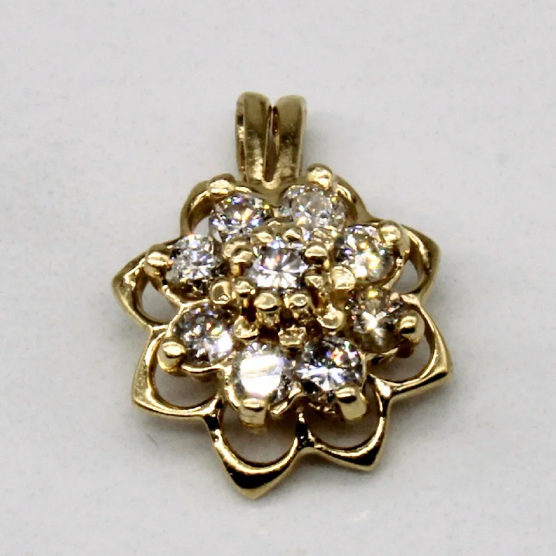 minimalist crystal quartz ring Cluster Set Diamond Pendant | 0.46ctw |