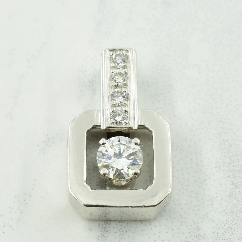 dainty birthstone ring for women Square Shape 14k Diamond Pendant | 0.50ctw |