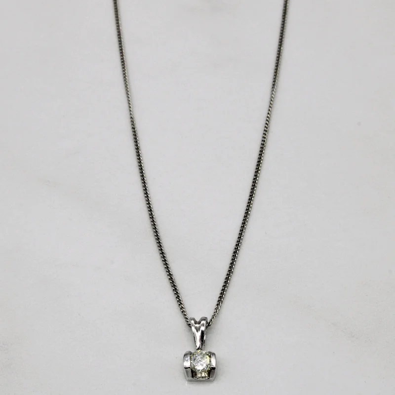 dainty gold chain ring Diamond Pendant & Necklace | 0.15ct | 17" |