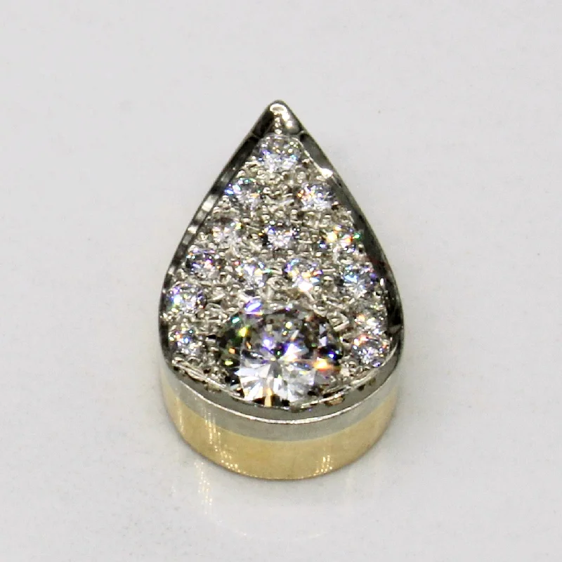 hammered silver pendant necklace Diamond Teardrop Pendant | 0.72ctw |