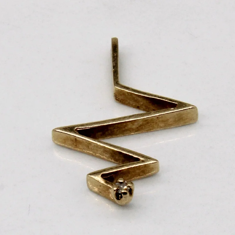 gold heart-shaped pendant necklace Diamond Zig Zag Pendant | 0.01ct |