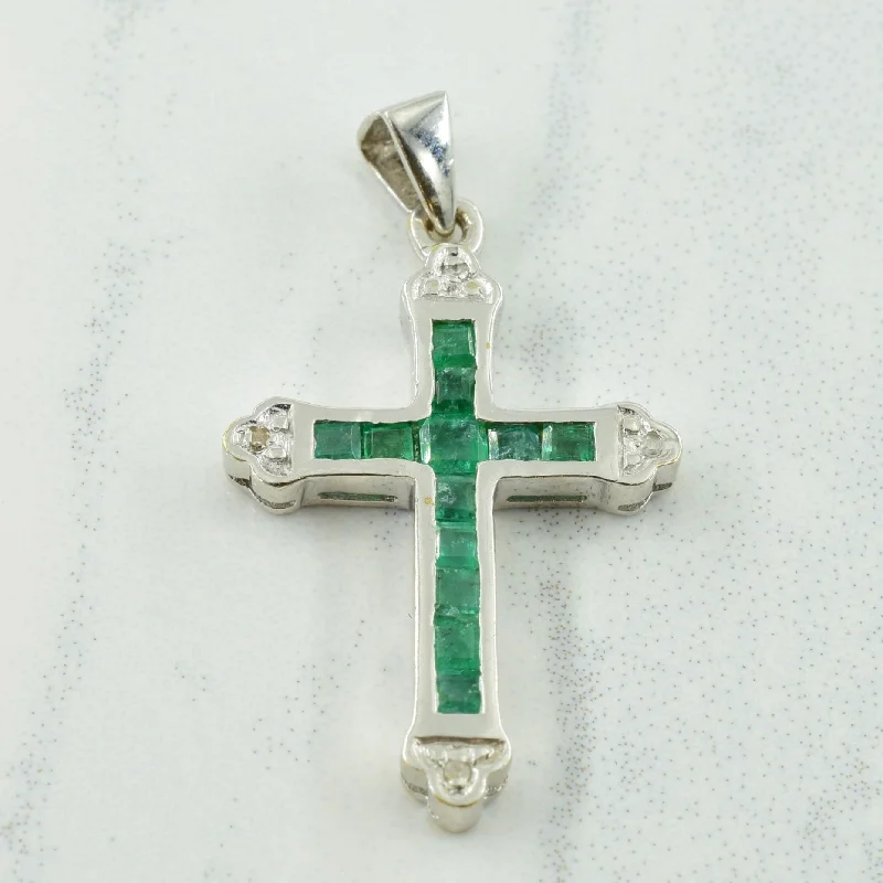 multi-gemstone eternity band Emerald & Diamond Cross Pendant | 0.25ctw, 0.02ctw |