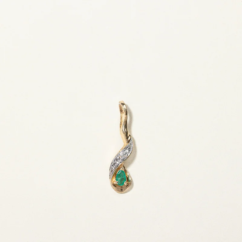 vintage flower brooch pin Emerald & Diamond Drop Pendant | 0.08ct, 0.02ctw |
