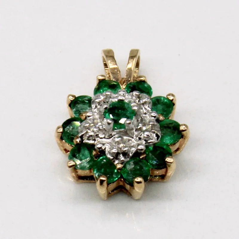 vintage-inspired moonstone necklace Emerald & Diamond Pendant | 0.40ctw, 0.02ctw |