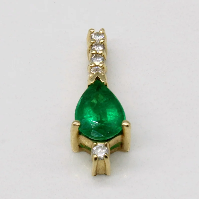 minimalist diamond stud earrings Emerald & Diamond Pendant | 0.90ct, 0.07ctw |